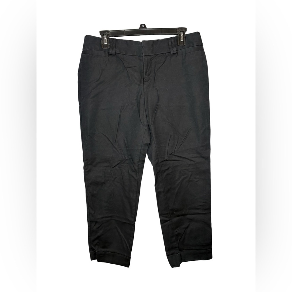 Banana Republic Trousers Martin Fit cuffed crop size 10 Black Slim Chino Pants